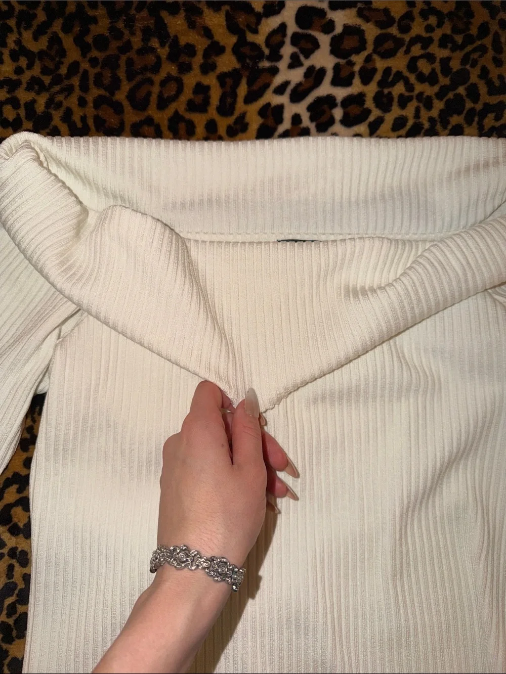 wild fable Cream Ribbed Mini Skirt